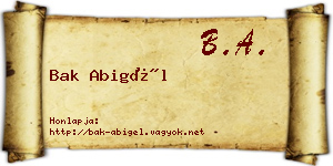Bak Abigél névjegykártya